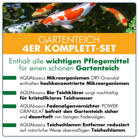 AQUAbasics 4er Teichpflege Komplett-Set