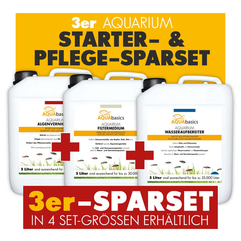 AQUAbasics Aquarium 3er Starter- & Pflege-Sparset