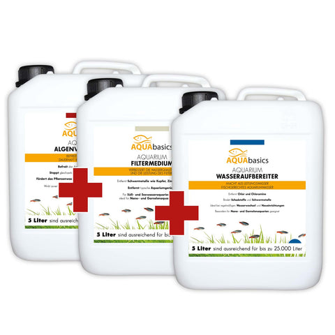AQUAbasics Aquarium 3er Starter- & Pflege-Sparset